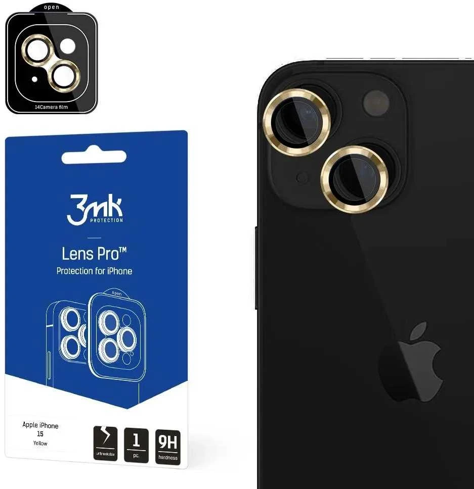 Apple iPhone 15 – 3mk Lens Protection Pro Geltona