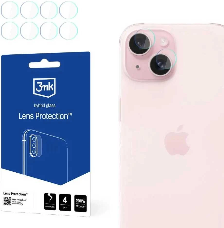 3MK objektyvo apsauga Apple iPhone 15 6.1" kameros objektyvo apsauga 4 vnt.