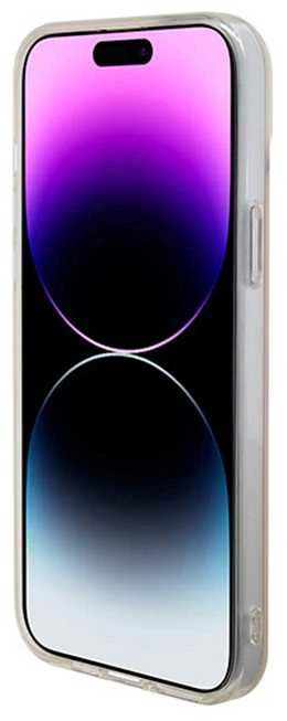 „Guess IML Iridescent MagSafe“ dėklas – Apple iPhone 15 dėklas, rausvas