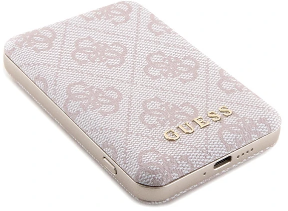 Dėklas Guess Set GUBPM5P15S4GEMGP Apple iPhone 15 6.1″ hardcase + Powerbank 5000mAh MagSafe rožinės spalvos 4G Meta