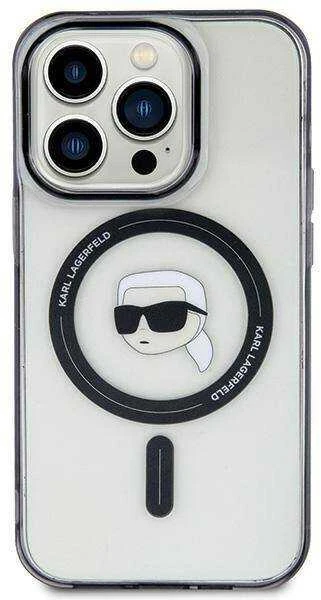 Karl Lagerfeld KLHMP15SHKHNOTK Apple iPhone 15/ 14 / 13 6.1″ skaidrus kietas dėklas IML Karl`s Head MagSafe