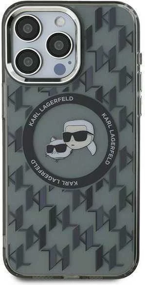 Dėklas Karl Lagerfeld KLHMP15SHMCKMHK Apple iPhone 15 6.1″ juodos spalvos IML Monogram Karl&Choupette Head MagSafe