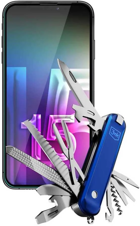LCD apsauginis stikliukas 3mk Hard Glass Max Lite Apple iPhone 15 Plus juodas