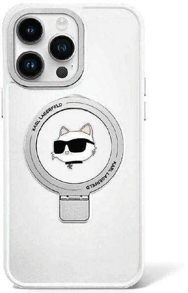 Karl Lagerfeld KLHMP15MHMRSCHH Apple iPhone 15 Plus / 14 Plus 6.7″ baltos spalvos kietas dėklas Ring Stand Choupett