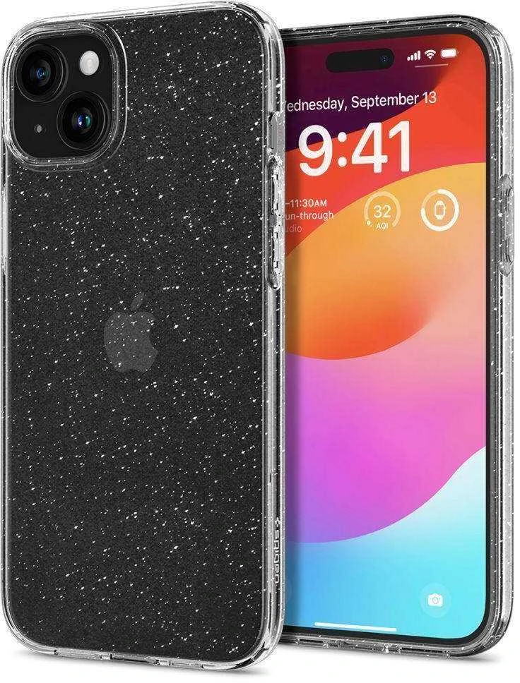 Dėklas SPIGEN GLITTER CRYSTAL IPHONE 15+ CLEAR