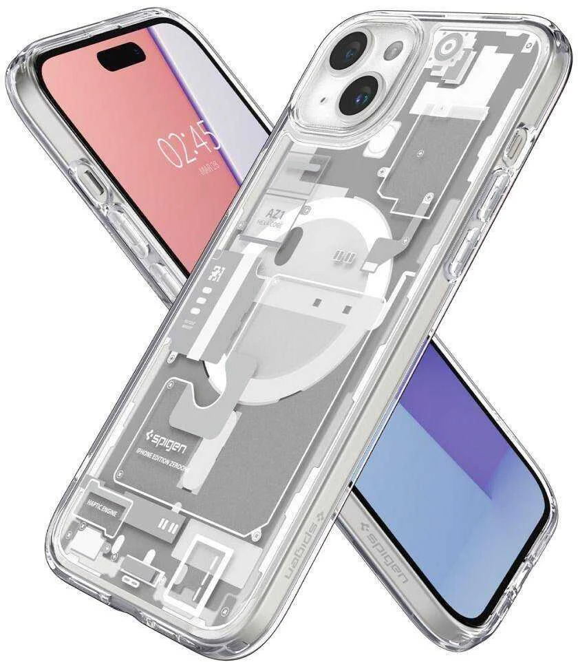 Spigen Ultra Hybrid Zero One (MagFit) dėklas skirtas Apple iPhone 15 Plus, spalva - Zero One White