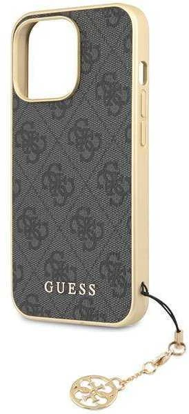 Dėklas Guess GUHCP15LGF4GGR iPhone 15 Pro 6.1" pilka/pilkas hardcase 4G Charms Collection