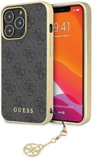 Dėklas Guess GUHCP15LGF4GGR iPhone 15 Pro 6.1" pilka/pilkas hardcase 4G Charms Collection