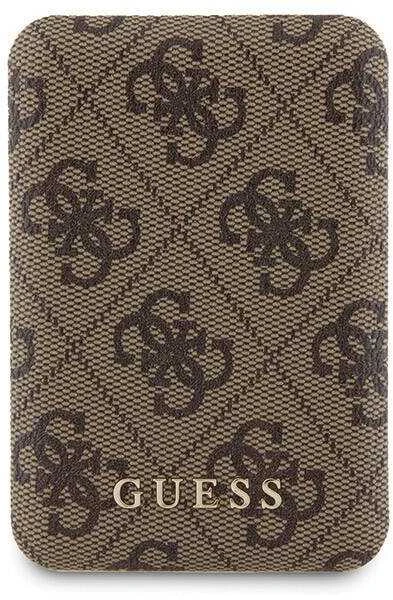 „Guess“ rinkinys GUBPM5P15L4GEMGW Apple iPhone 15 Pro 6.1“ kietas dėklas + išorinė baterija 5000mAh „MagSafe“ rudos spalvos 4
