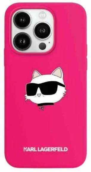 Karl Lagerfeld KLHMP15LSCHPPLF Apple iPhone 15 Pro 6.1″ fuschia kietas dėklas Silicone Choupette Head Mag