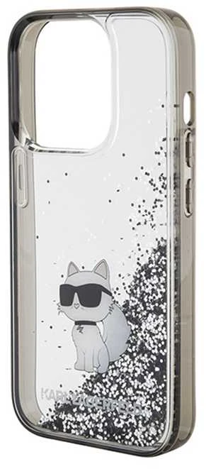 Dėklas Karl Lagerfeld KLHCP15LLKCNSK IPHONE 15 PRO 6.1 "TRANSPARENT HARDCASE LIQUID GLITTER CHUPETTE