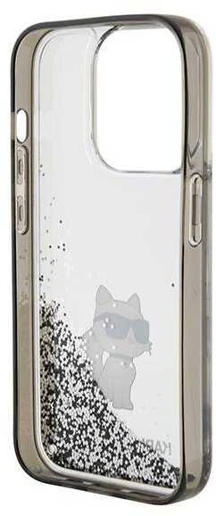 Dėklas Karl Lagerfeld KLHCP15LLKCNSK IPHONE 15 PRO 6.1 "TRANSPARENT HARDCASE LIQUID GLITTER CHUPETTE