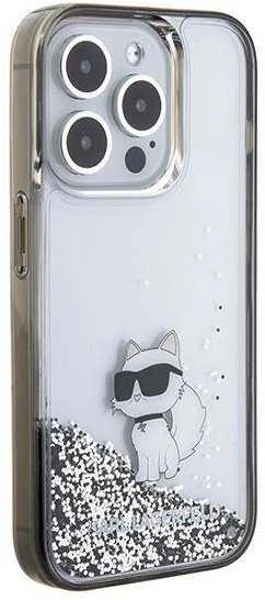 Dėklas Karl Lagerfeld KLHCP15LLKCNSK IPHONE 15 PRO 6.1 "TRANSPARENT HARDCASE LIQUID GLITTER CHUPETTE