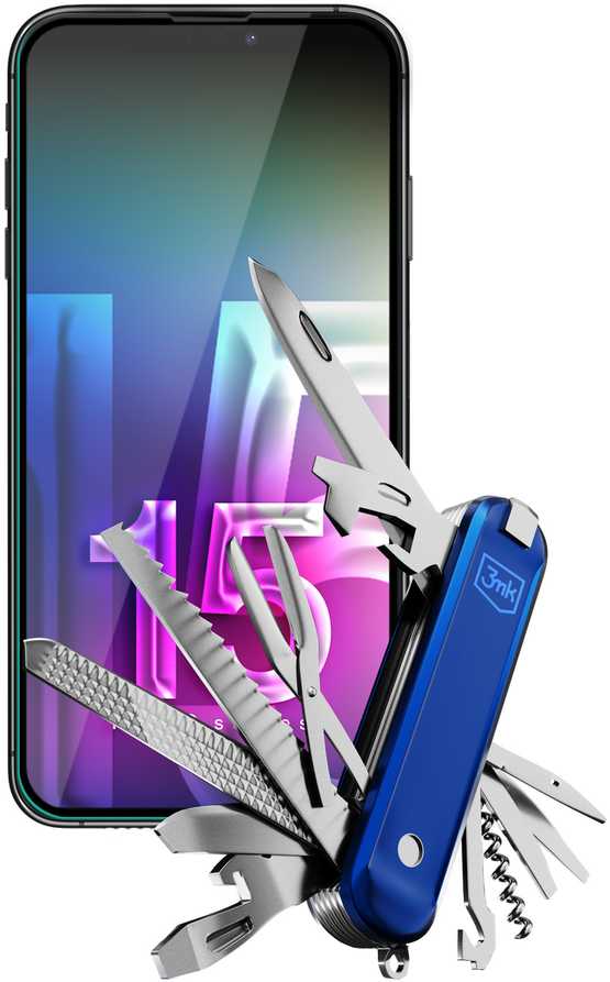 LCD apsauginis stikliukas 3mk Hard Glass Max Lite Apple iPhone 15 Pro Max juodas