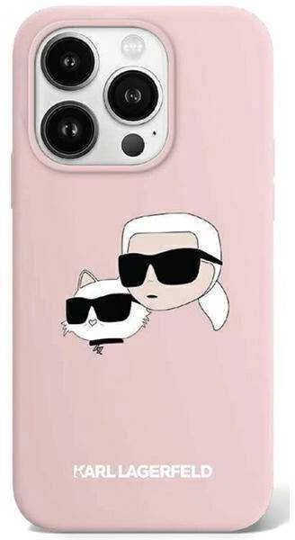 Apple iPhone 15 Pro Max Karl Lagerfeld dėklas Silicone Karl & Choupette Magsafe (KLHMP15XSKCHPPLP) rožinės spalvos
