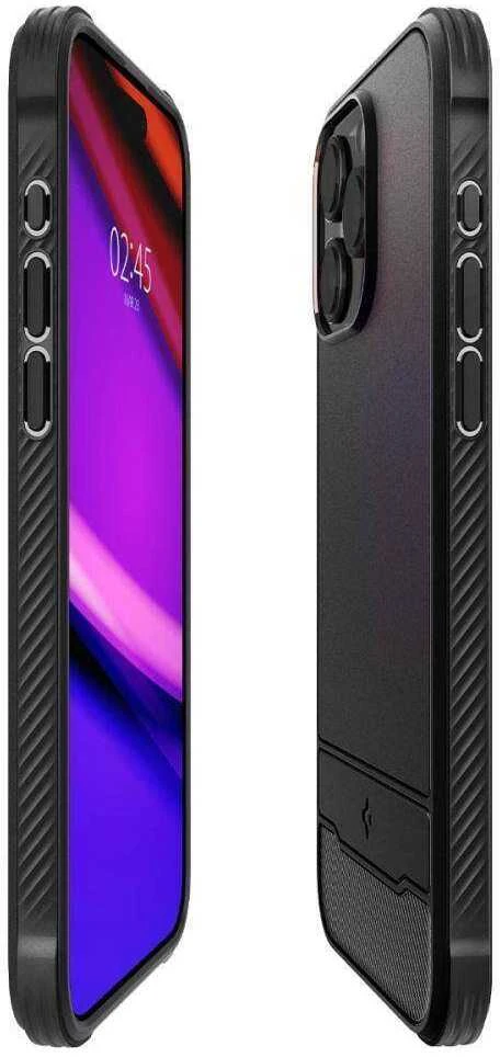 Apple iPhone 15 Pro Max Spigen Rugged Armor MagSafe Matte telefono dėklas juodos spalvos
