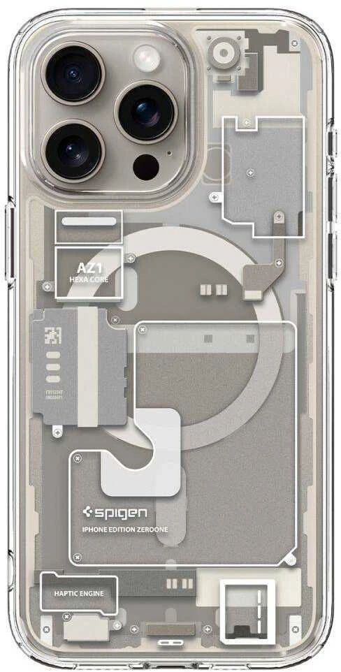 Spigen Ultra Hybrid Zero One (MagFit) dėklas skirtas Apple iPhone 15 Pro Max, spalva - Zero One Natural Titanium