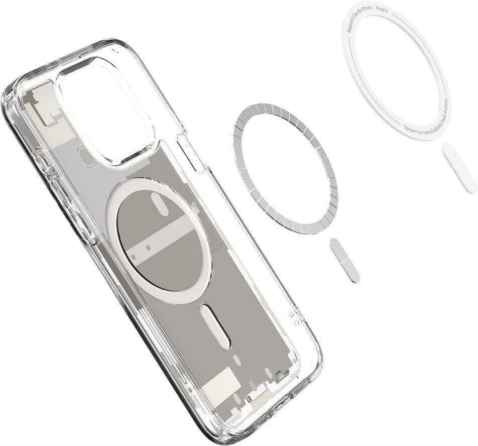 Spigen Ultra Hybrid Zero One (MagFit) dėklas skirtas Apple iPhone 15 Pro Max, spalva - Zero One Natural Titanium