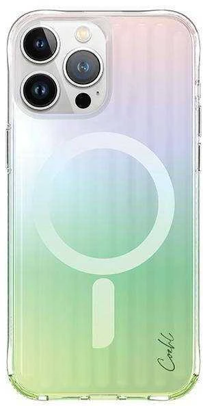 UNIQ Coehl Linear Apple iPhone 15 Pro Max dėklas 6.7" magnetiniu įkrovimu, opalinis, vaivorykštinis