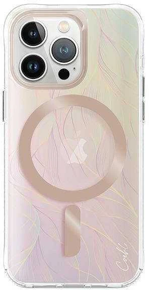 UNIQ Coehl Willow Apple iPhone 15 Pro Max dėklas 6.7" magnetiniu įkrovimu, opalinis, vaivorykštinis