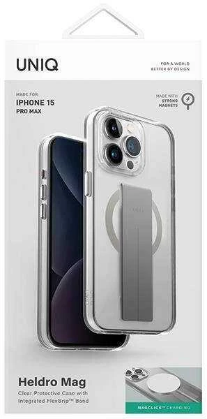 UNIQ Heldro Mag Apple iPhone 15 Pro Max 6.7″ Magclick Charging dėklas skaidrus lucent clear