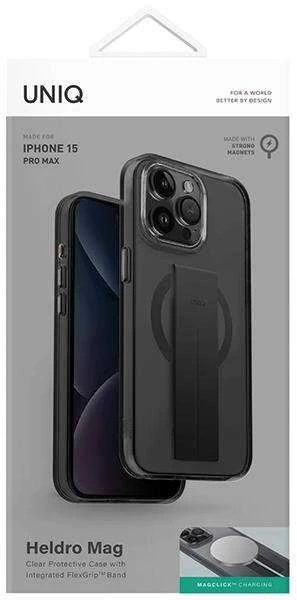 UNIQ Heldro Mag Apple iPhone 15 Pro Max 6.7″ Magclick Charging dėklas juodos spalvos vapour smoke