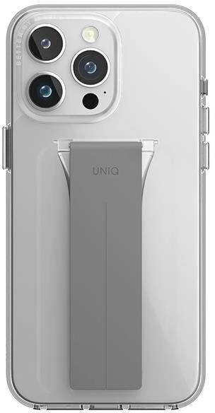 UNIQ dėklas Heldro Mount with Stand Apple iPhone 15 Pro Max 6.7″ skaidrus/lucent clear