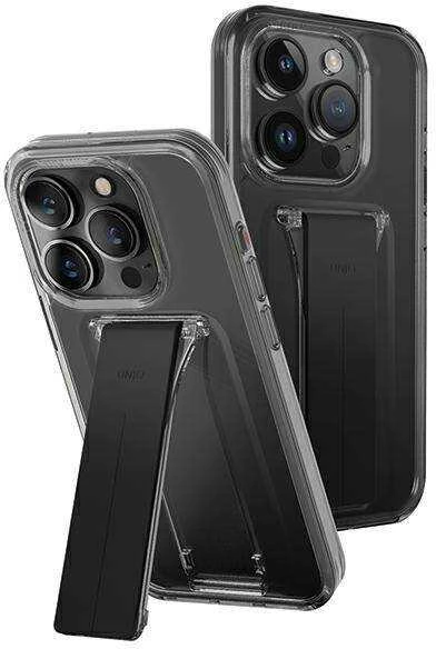 UNIQ Heldro Mount dėklas su stovu Apple iPhone 15 Pro Max 6.7" dūmų dūmų