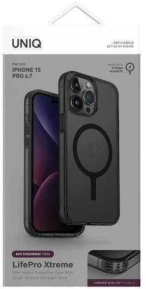 UNIQ dėklas LifePro Xtreme Apple iPhone 15 Pro Max 6.7" Magclick Charging frost smoke