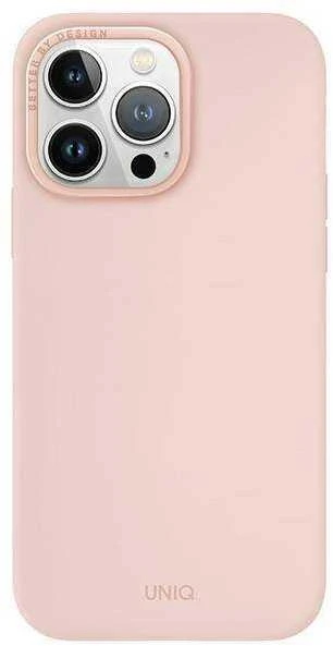 UNIQ dėklas Lino Hue Apple iPhone 15 Pro Max 6.7″ Magclick Charging blush rožinės spalvos
