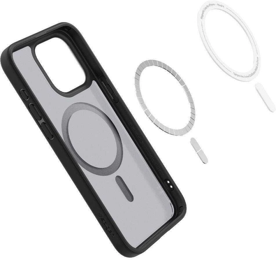 Spigen Ultra Hybrid (MagFit) dėklas skirtas Apple iPhone 15 Pro, spalva - Frost Black