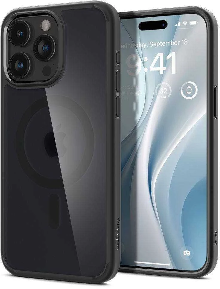Spigen Ultra Hybrid (MagFit) dėklas skirtas Apple iPhone 15 Pro, spalva - Frost Black