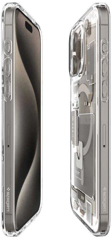 Spigen Ultra Hybrid Zero One (MagFit) dėklas skirtas Apple iPhone 15 Pro, spalva - Zero One Natural Titanium
