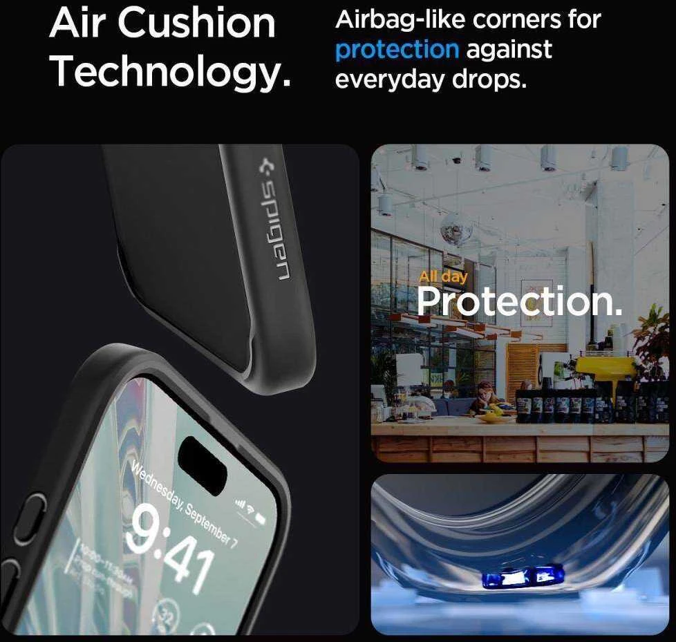 Spigen Ultra Hybrid Matte dėklas skirtas Apple iPhone 15 Pro, spalva - Frost Black