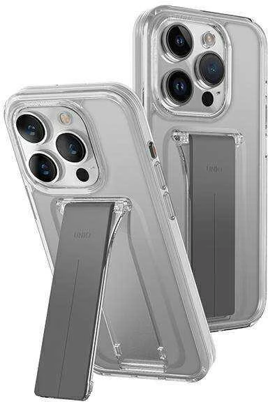 Dėklas UNIQ Heldro laikiklis su stovu Apple iPhone 15 Pro 6.1" skaidrus/lucent skaidrus