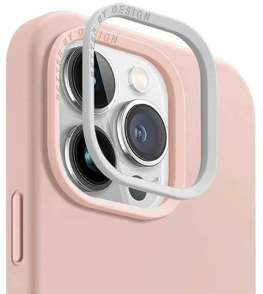 UNIQ dėklas Lino Hue Apple iPhone 15 Pro 6.1″ Magclick Charging blush rožinės spalvos
