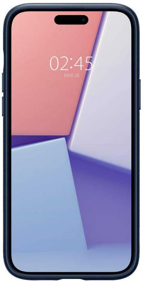 Dėklas Spigen Liquid Air, navy mėlynas – Apple iPhone 15