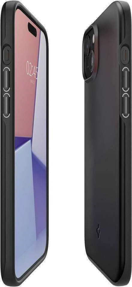 Spigen Thin Fit dėklas skirtas Apple iPhone 15,  spalva - Juoda