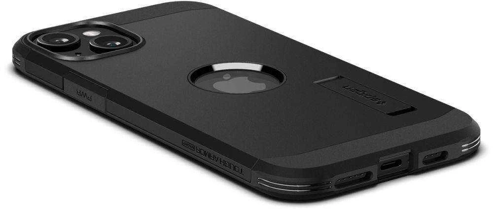Apple iPhone 15 Spigen Tough Armor Mag MagSafe telefono dėklas juodos spalvos