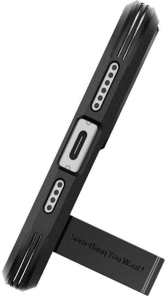 Apple iPhone 15 Spigen Tough Armor Mag MagSafe telefono dėklas juodos spalvos