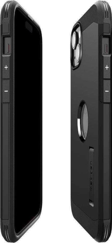 Apple iPhone 15 Spigen Tough Armor Mag MagSafe telefono dėklas juodos spalvos