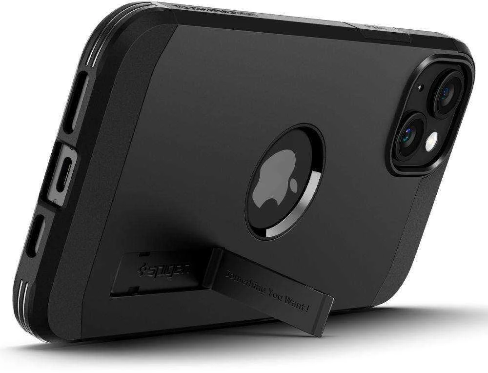 Apple iPhone 15 Spigen Tough Armor Mag MagSafe telefono dėklas juodos spalvos