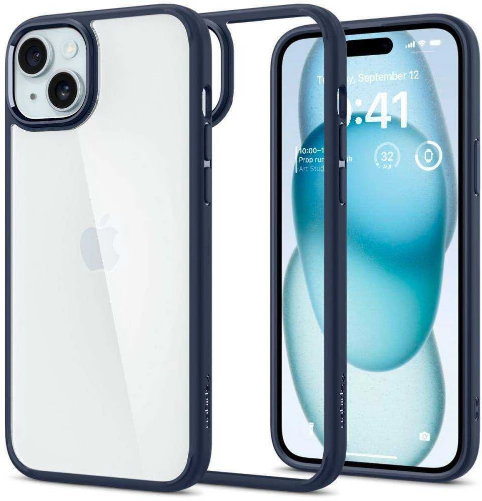 Spigen Ultra Hybrid dėklas skirtas Apple iPhone 15, spalva - Navy Blue