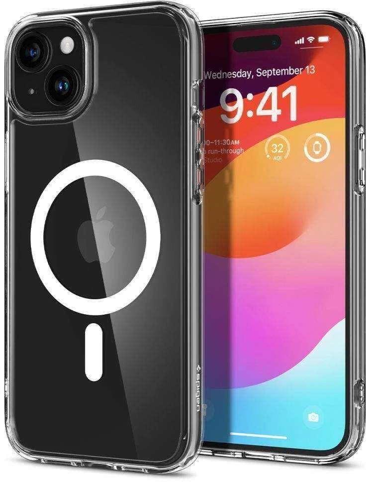 Spigen Ultra Hybrid (MagFit) dėklas skirtas Apple iPhone 15, spalva - Balta