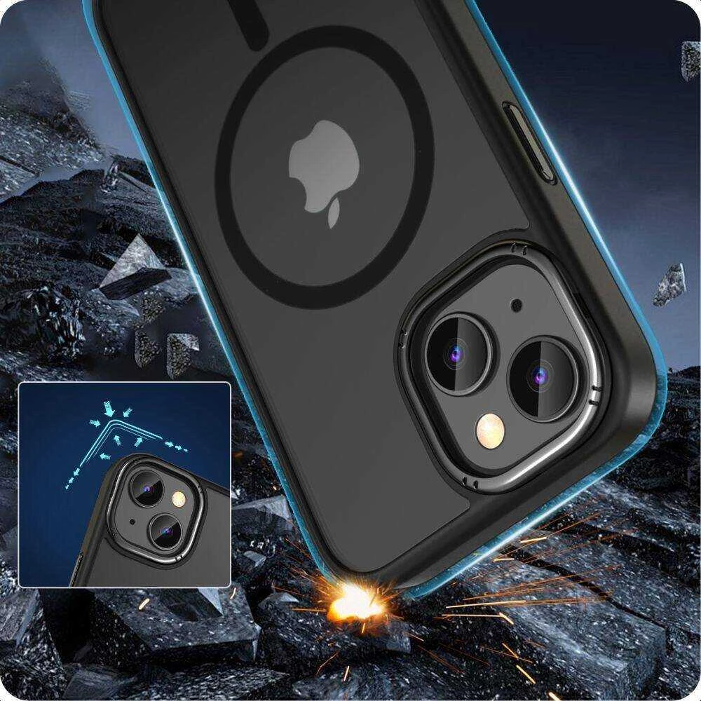 Apple iPhone 15 Tech-Protect Magmat „2” MagSafe Matte dėklas telefonui juodos spalvos
