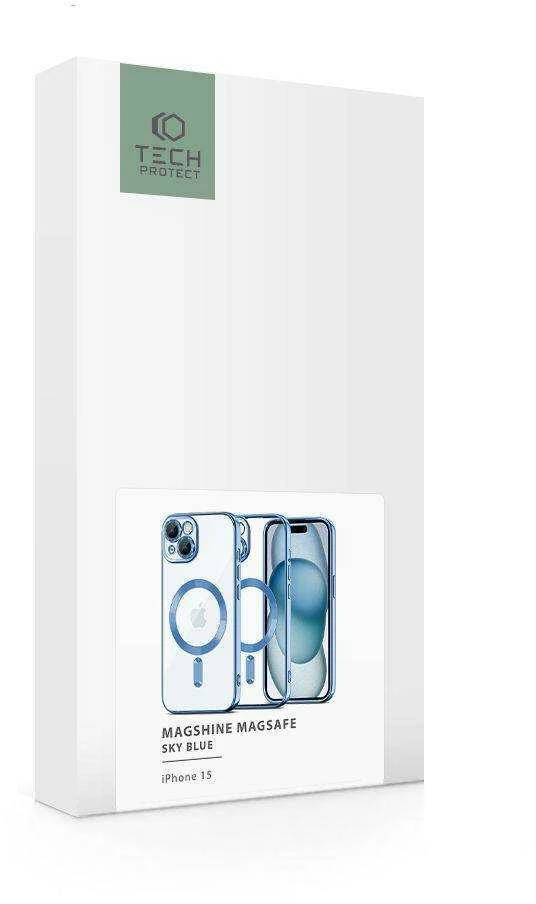 Apple iPhone 15 Tech-Protect MagShine light telefono dėklas mėlynos spalvos