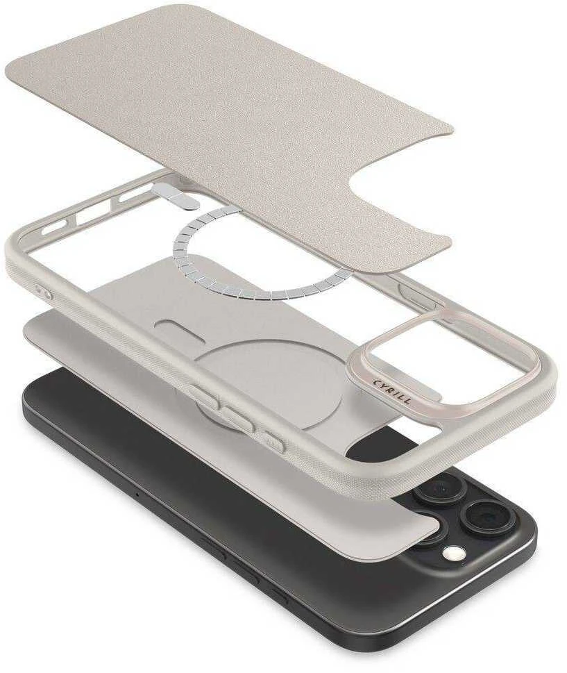 Apple iPhone 16 Pro Max Spigen Cyrill Kajuk MagSafe dėklas jūsų telefonui kreminės spalvos