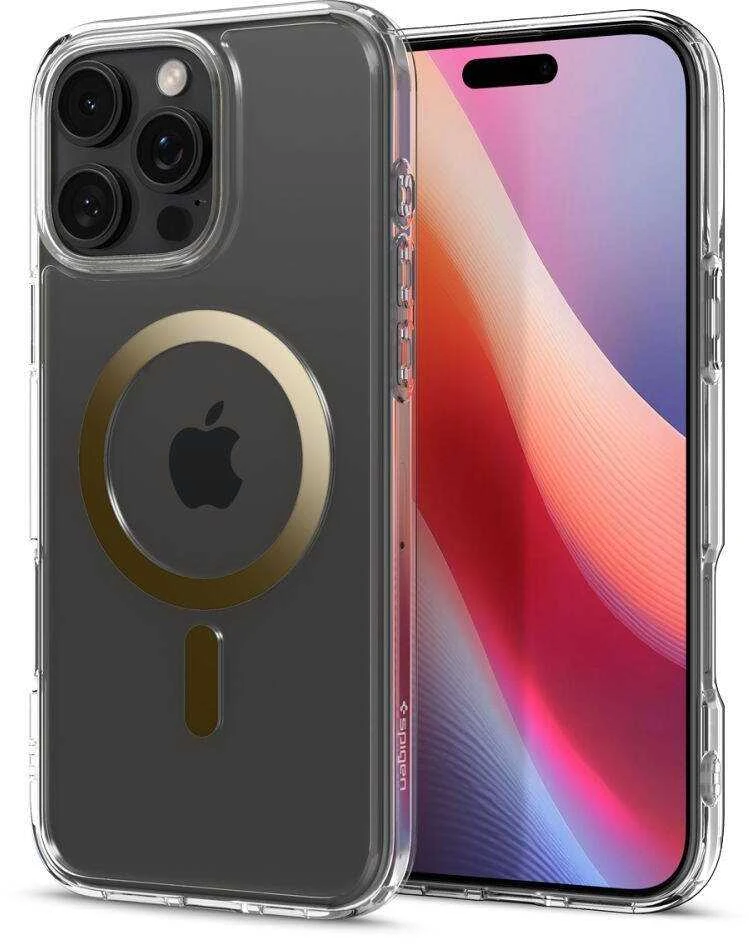 Apple iPhone 16 Pro MAX Spigen Ultra Hybrid Mag MagSafe dėklas telefonui aukso spalvos
