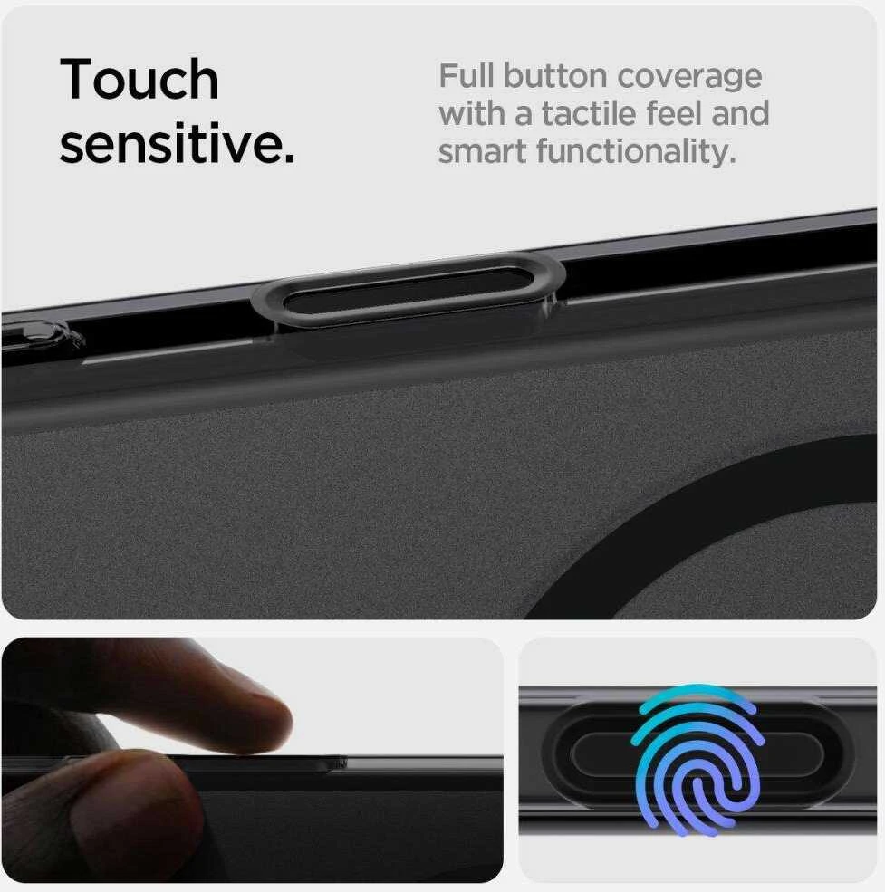 Apple iPhone 16 Pro Max Spigen Ultra Hybrid „T” Mag MagSafe Frost dėklas telefonui juodos spalvos