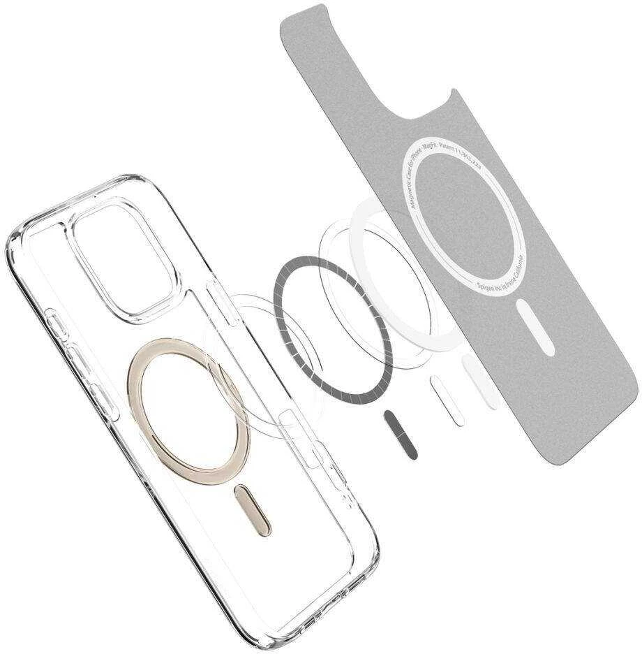 Apple iPhone 16 Pro MAX Spigen Ultra Hybrid Mag MagSafe dėklas telefonui aukso spalvos